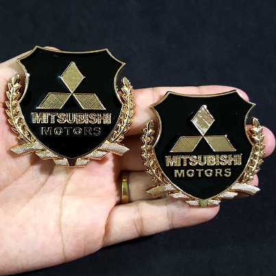 Bộ 2 miếng dán kim loại bông lúa logo