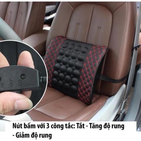 Gối đệm lưng điện massage trên xe ô tô , xe hơi