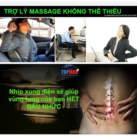 Gối đệm lưng điện massage trên xe ô tô , xe hơi