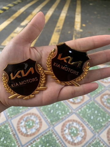 Bộ 2 miếng dán kim loại bông lúa logo