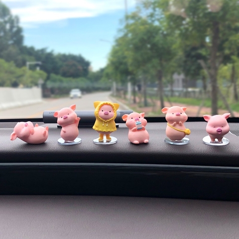 Sét heo mini trang trí taplo + băng dính đế