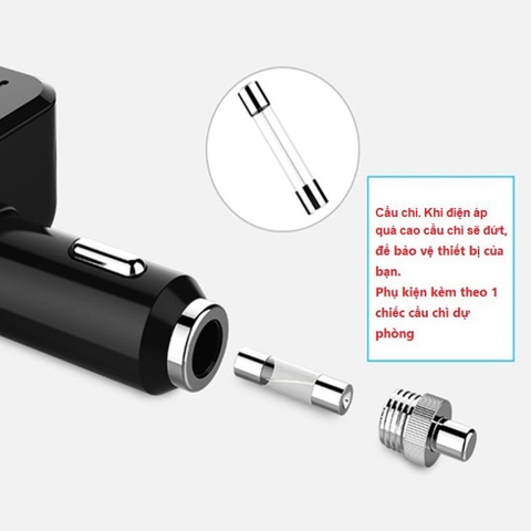 Tẩu sạc chia 2 cổng tẩu và 2 cổng USB Hyundai HY32