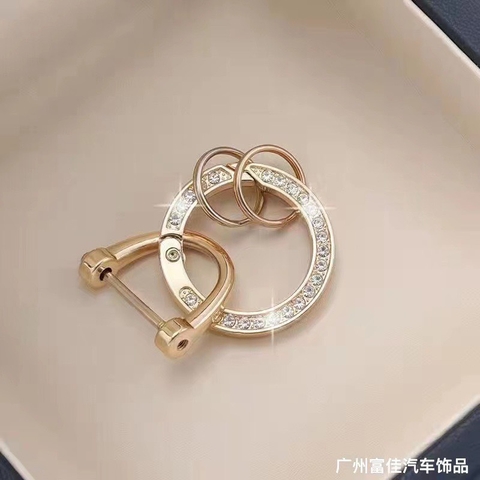 Móc khuyên đá - Móc Khóa Hình Móng Ngựa Đính Đá Sang Trọng