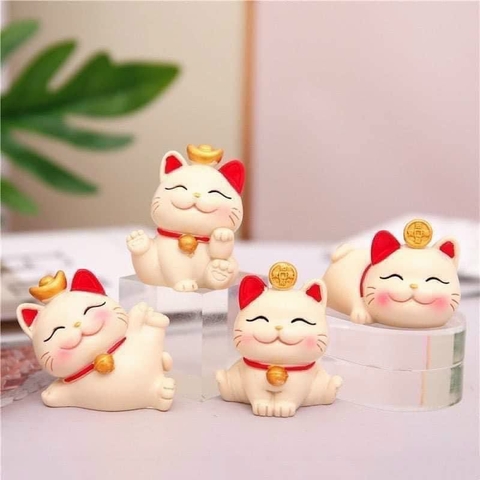Mô hình mèo sứ - Mèo thần tài hũ tiền