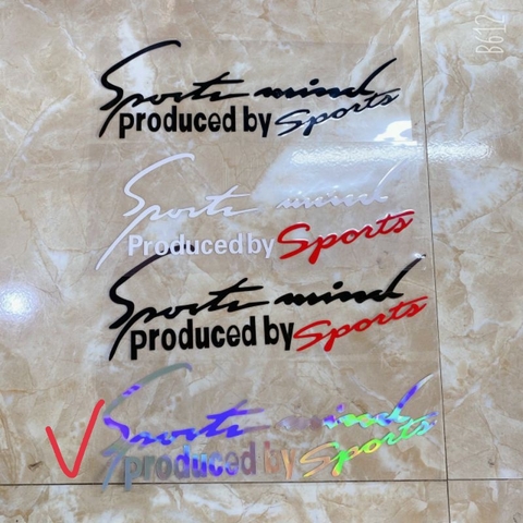 Tem dán decal Sport mind produced by Sports - tem dán nắp capo size 31x11cm