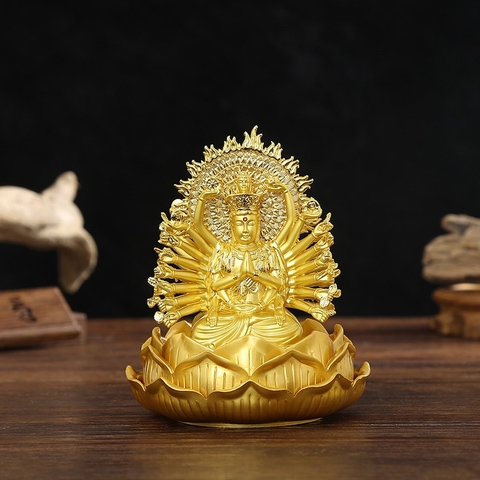 (6 mã) Tượng phật mạ vàng Quan Âm
