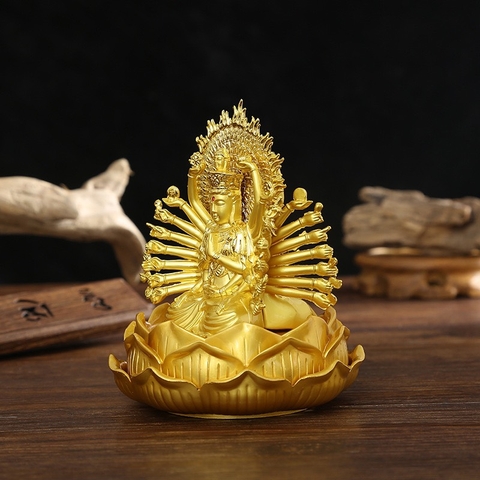 (6 mã) Tượng phật mạ vàng Quan Âm
