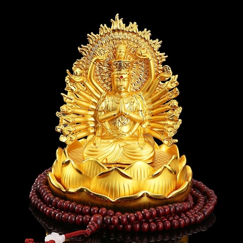 (6 mã) Tượng phật mạ vàng Quan Âm