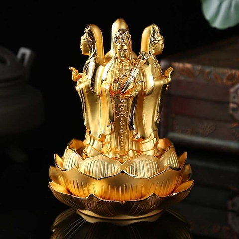 (6 mã) Tượng phật mạ vàng Quan Âm