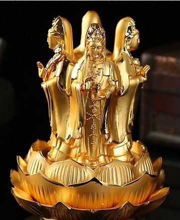 (6 mã) Tượng phật mạ vàng Quan Âm