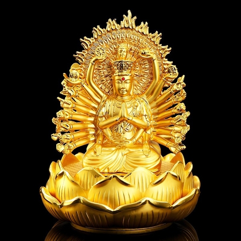 (6 mã) Tượng phật mạ vàng Quan Âm