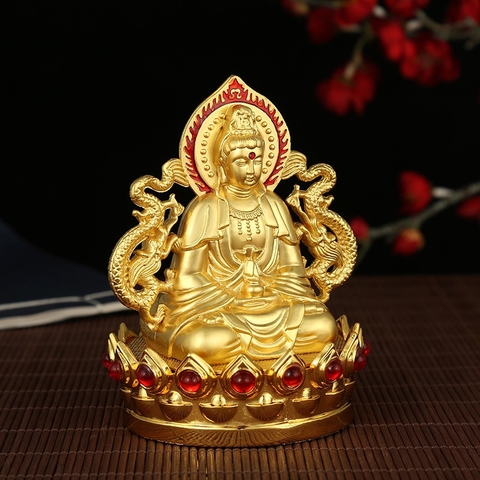 (6 mã) Tượng phật mạ vàng Quan Âm