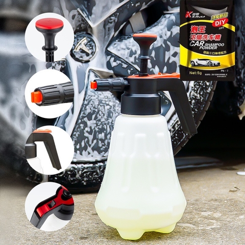 combo bình tạo bọt 2L chữ A+gói diy 5gam