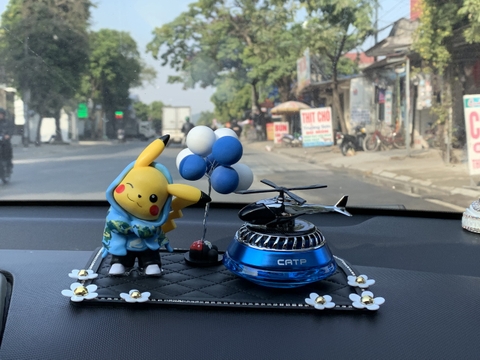 combo máy bay captai xanh+pikachu xanh+thảm+cây bóng-xanh