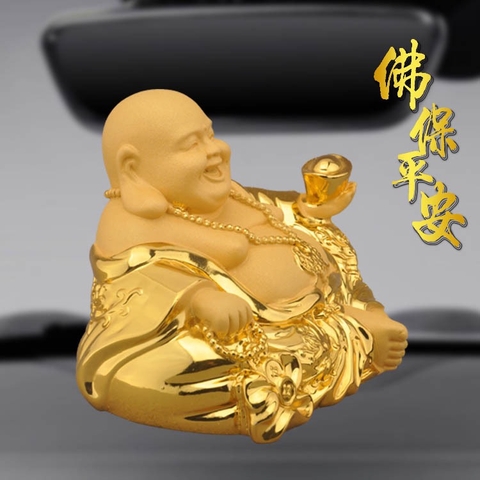 Tượng Phật Di Lặc Maitreya Mạ Vàng (12x10x8)