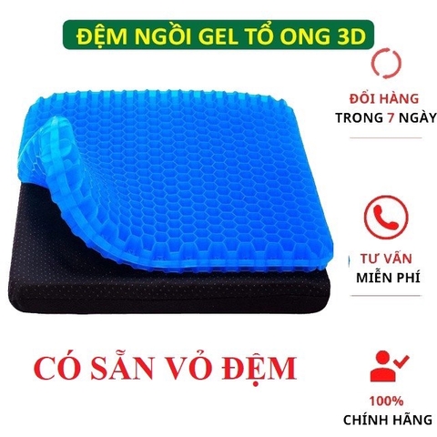 Đệm Ngồi 2 Lớp 3D Thoáng Khí – Nệm Ngồi Bệt Silicon Đàn Hồi - 42x36x3.5cm