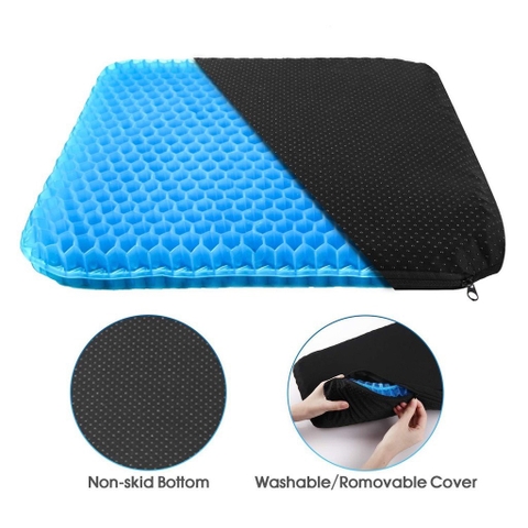 Đệm Ngồi 2 Lớp 3D Thoáng Khí – Nệm Ngồi Bệt Silicon Đàn Hồi - 42x36x3.5cm