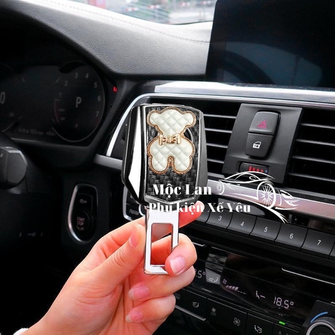 Combo chốt an toàn carbon+gấu bearick trắng