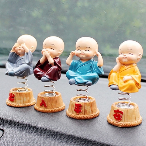 Bộ 4 tượng chú tiểu có đế lò xo