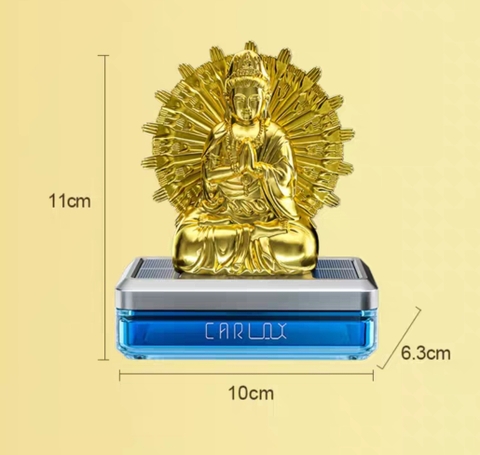 (50ml) Nước hoa ô tô CARLOX kiêm tượng phật Quan Thế Âm nghìn tay xoay 360 độ bằng năng lượng mặt trời