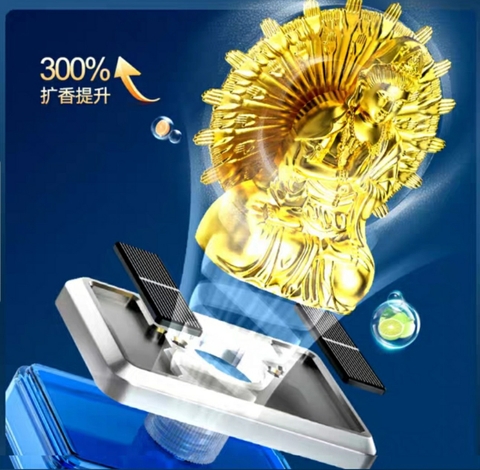 (50ml) Nước hoa ô tô CARLOX kiêm tượng phật Quan Thế Âm nghìn tay xoay 360 độ bằng năng lượng mặt trời