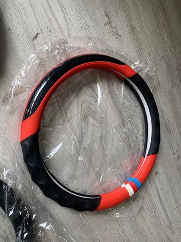 Bọc vô lăng vân carbon phối da nhiều màu - Luxury Car size 38cm - Tròn