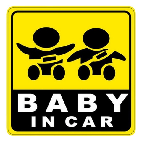 Tem dán phản quang Baby In Car  size 11x11cm