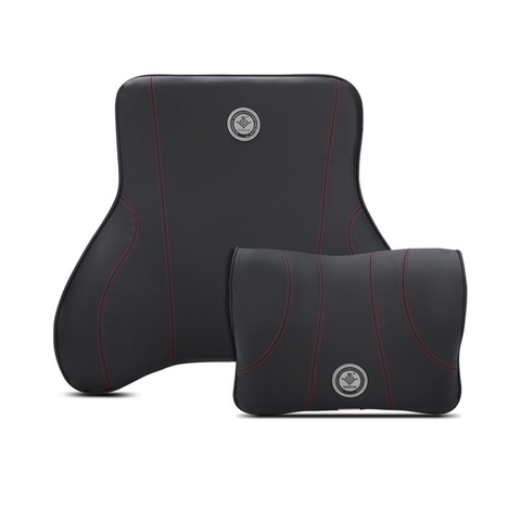 Sét tựa đầu + tựa lưng da cao su non Dream - Màu đen