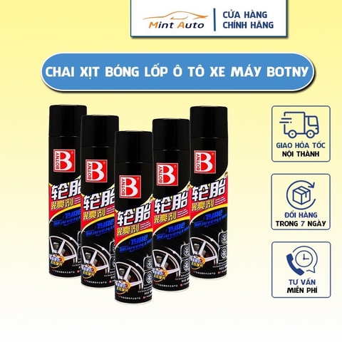Chai xịt bọt làm bóng lốp chính hãng Botny 650ml