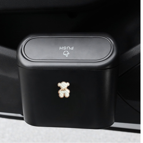 combo thùng đựng rác mini+gấu bearick trắng