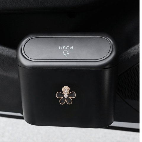 combo thùng đựng rác mini+hoa cúc đá đen