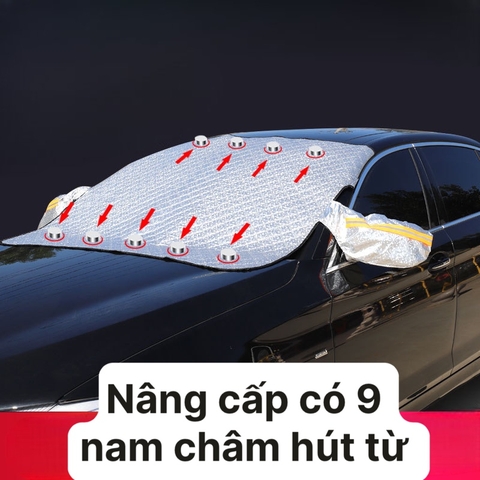 Bạt kính lái hút nam châm có tai che gương fom mới 2025