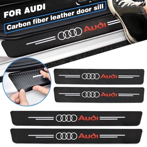 Sét 9 miếng vân carbon chống trầy xước bậc và cốp xe ( gồm 8 miếng bậc + 1 miếng cốp ) - NBC