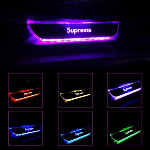 Bộ 4 bậc led sạc usb 7 màu theo logo
