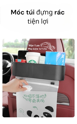 Khay ABS treo đồ sau ghế vân carbon