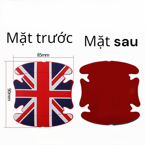 Sét 4 miếng dán hõm cửa xe ô tô chống trầy xước