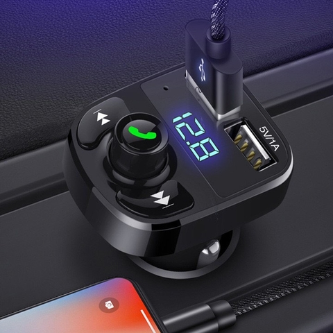 Tẩu, Cốc MP3 Cho Xe Hơi, Xe Ôtô Kết Nối Bluetooth, Nghe Nhạc, Sạc Pin, Nghe Điện Thoại Rãnh Tay HY87