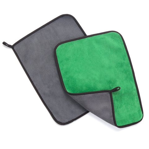 Khăn Lau Đa Năng Microfiber 2 Mặt Vàng - Xám Siêu Thấm Cực Dày Không Đổ Lông Chuyên Dụng Cho Ô Tô Xe Hơi