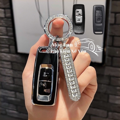 combo ốp khóa sh 2 nút đen viền bạc+móc khuyên+số bạc