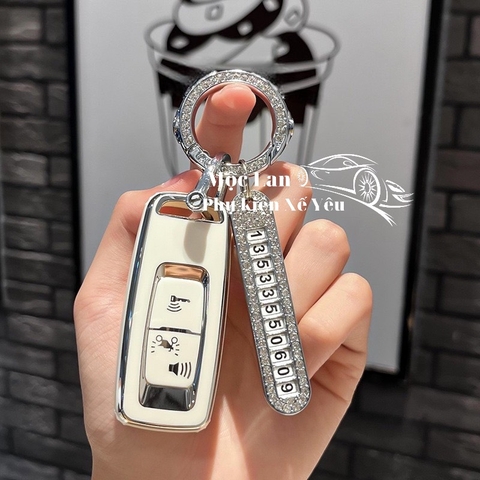combo ốp khóa sh 2 nút trắng viền bạc+móc khuyên+số bạc