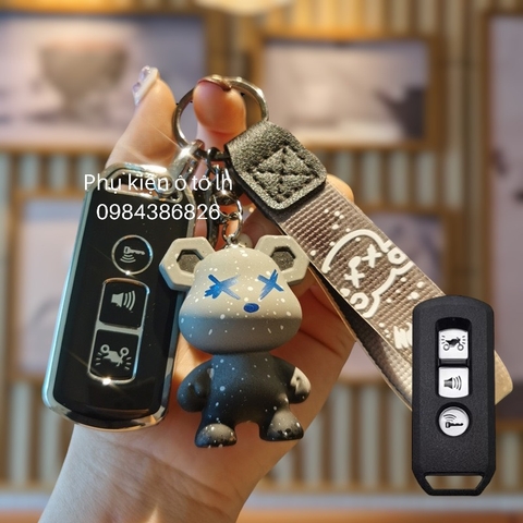 combo ốp khóa sh 3 nút đen viền bạc+móc kobi xám
