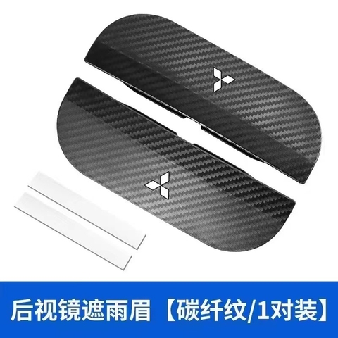 Bộ 2 miếng vè che mưa dạng kẹp gương màu đen mix logo hãng