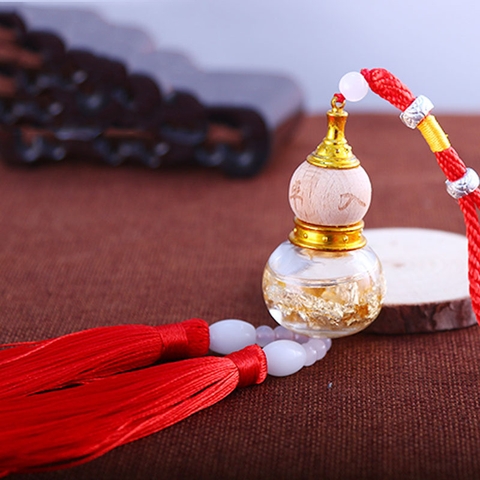 Dây khánh hồ lô kèm nước hoa treo gương xe ô tô phong thủy may mắn bình an