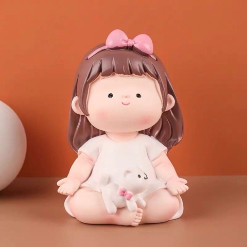 Mô hình Tượng bé gái bé trai dễ thương - phụ kiện trang trí