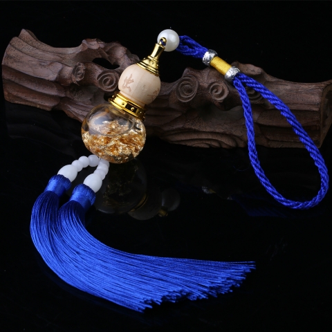 Khánh hồ lô pha lê dát vàng treo gương xe hơi