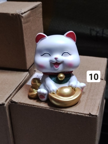 Mô hình mèo sứ - Mèo thần tài hũ tiền