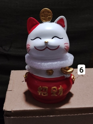 Mô hình mèo sứ - Mèo thần tài hũ tiền