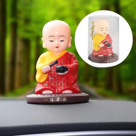 Tượng phật chú tiểu gõ mõ tụng kinh - Tượng GM05 gật đầu bằng NLMT