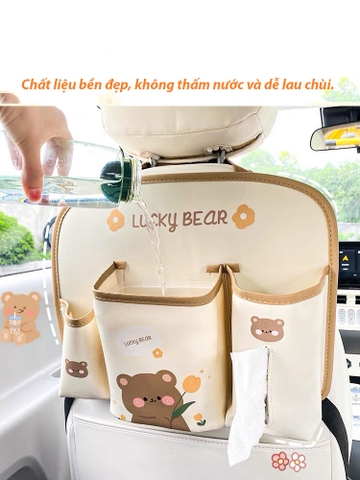 Túi Đựng Đồ Đa Năng Họa Tiết Hoạt Hình Gắn Sau Ghế Xe Hơi