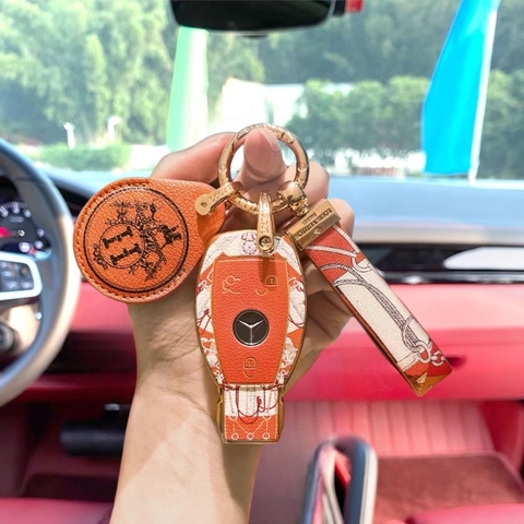 Sét Ốp khoá HERMER đủ dòng xe (ốp khoá + dây da + thẻ da)